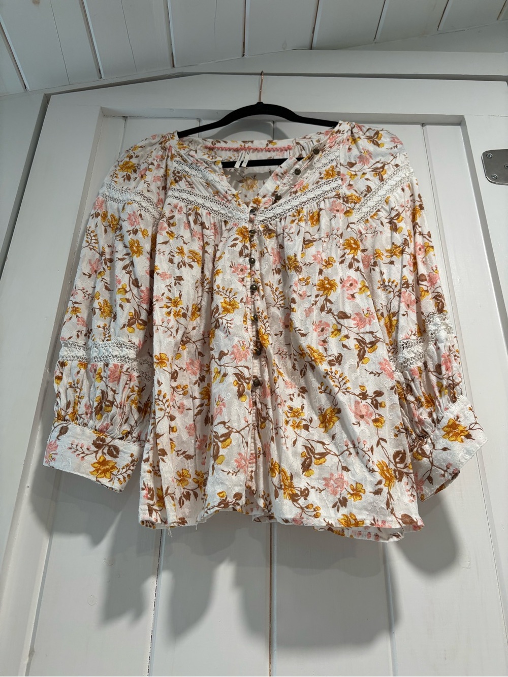 By Anthropologie Floral Peasant Blouse - Picture 7 of 13